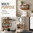 thumbnail image 3 of Mesa de noche flotante de pared Kevalis con repisa y ganchos, 3 of 9