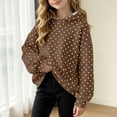thumbnail image 6 of VIPOIN Polka Dot Hoodie for Girls Long Sleeve Pullover Drop Shoulder Cute Pattern Sweatshirt Casual Tops, 6 of 8