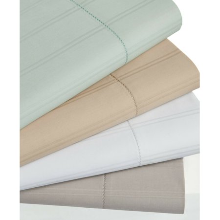 Hotel Collection 600 TC Egyptian Cotton Dobby Striped Flat Sheet - QUEEN - Sand