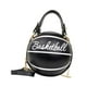 thumbnail image 1 of Bolso bandolera con forma de baloncesto, de piel sintética, ideal para el trabajo. Negro, 1 of 9