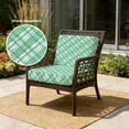 thumbnail image 2 of Outdoor Patio Cushion Covers 4 Pack Green Plaid Patio Chair Cushion Covers with Ties and Zipper Mint Green Grid Stripes Waterproof Outdoor Seat Cushion Covers for Patio Furniture 22"x22", 2 of 9
