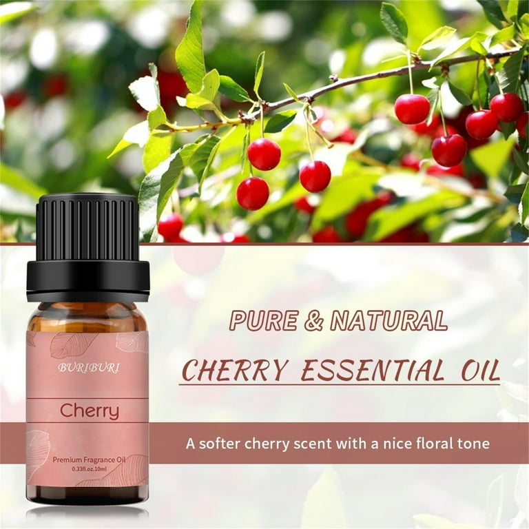 Buriburi Cherry Essential Oil 10 ml (1/3 oz) 100% Pure, Undiluted, Natural  Aromatherapy