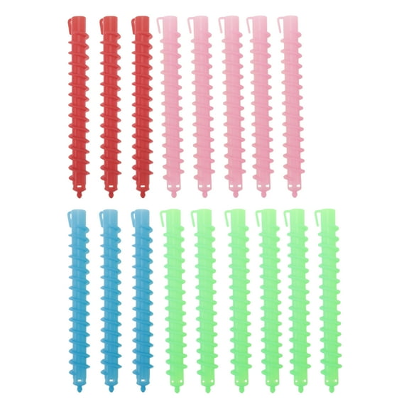 Unique Bargains 17pcs Screw Hair Rollers for Women 6.5"x0.79" Assorted Color 17pcs