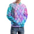 thumbnail image 5 of Colorful Fish Scale Pattern Men's Women Vintage 3D Hooded Sweatshirt - All-Season Loose Fit Streetwear, 5 of 6