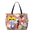 thumbnail image 1 of Xecao Gnomes Books Tea Cups Pattern Beach Bags for Women Large Waterproof Beach Tote Bag Zipper Beach Bags Waterproof Sandproof Swim Pool Bag Large Tote, 1 of 7