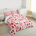 thumbnail image 3 of Manfei Cute Christmas Reindeer King Size Comforter Sets,Xmas Stocking Gifts Bedding Comforter Set,Red Biege Bedding Set For Teens,Breathable Home Decor Reversible,3pcs, 3 of 8