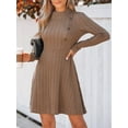 thumbnail image 3 of Cupshe Women Latte Textured Knit Mini Dress, Size XS., 3 of 5