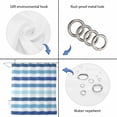 thumbnail image 6 of Ombre Blue White Striped Bathroom Shower Curtains with Hooks, Modern Minimalist Abstract Lines Waterproof Fabric Washable Shower Curtain for Home Hotel Bathtub Decor 36x72 Inch, 6 of 9