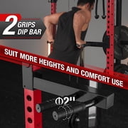 Mikolo Power Rack Cage, Weight Rack with Dual Pulley Cable Crossover Machine,Multi-Function Squat Rack with J Hooks,Dip Bars and Landmine for Home Gym