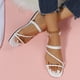 thumbnail image 5 of Sandalias planas de dos usos con tiras cruzadas de moda Wmkox8yii  ytu10636, 5 of 5