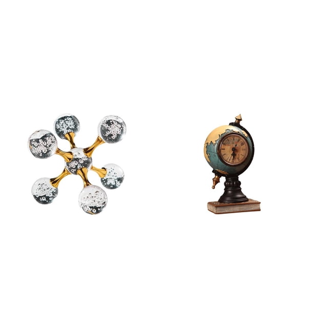 Figura de escritorio,Figura esférica para escritorio,oficina o decoración del hogar,Estante decorativo de escritorio con figuritas para decoración del hogar,Figura de escritorio,Reloj de