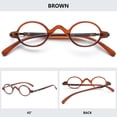 thumbnail image 3 of MAGIMODAC Retro Oval Reading Glasses Nerd Eyeglasses Eyewear Readers for Men Women (1 Pcs Brown Reading Glasses, +4.0), 3 of 5