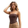 thumbnail image 1 of Bustier Sans Bretelles pour Femmes, Sans Manches, Couleur Unie, à Armatures, 1 of 8