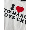 thumbnail image 6 of Aunavey Womens Y2K Print Crop Tops I Love To Make Boys Cry T-Shirt Kawaii Punk Graphic Summer Long Sleeve Tee, 6 of 8