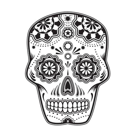Sugar Skull Halloween Edible Icing Image for 6 inch Round Cake