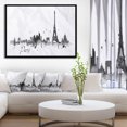 thumbnail image 4 of Designart - Paris avec Silhouette Eiffel - Peinture de Paysage Urbain Impression sur Toile Encadrée, 4 of 4