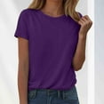 thumbnail image 2 of GEWSEY Womens Loose Fit Tshirts Short Sleeve Summer Tops Casual Workout Yoga Tunic T Shirts Tops (Purple, M), 2 of 5