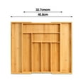 thumbnail image 3 of Washranp Bamboo Expandable Drawer Organizer Utensils Holder,Adjustable Cutlery Tray Wood Drawer Dividers Organizer for Kitchen Flatware, 3 of 7