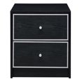 thumbnail image 2 of Modern Black & Silver 2-Drawer Nightstand | Industrial Wood & Metal Accent Table for Bedroom | Smooth Metal Glides, 19.5"W x 16.5"D x 20.5"H, 2 of 7