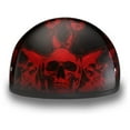 thumbnail image 5 of Daytona Helmets Slim Protective Motorcycle Half Helmet Skull Cap, Red, 5 of 6