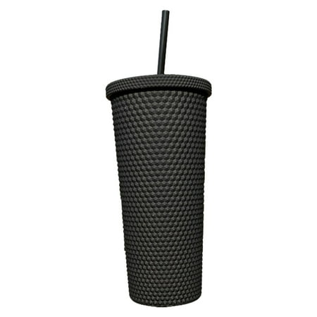 

Sukalun Water Bottle Tumbler | 22oz Studded Water Cup With Lid And Straw | Reusable Water Bottle Double Walled for Home Office Travel Wide Mouth for Easy Cleaning