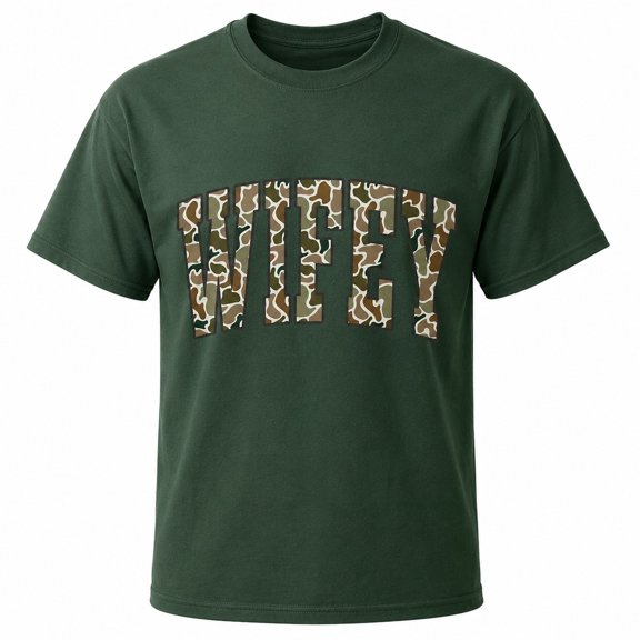 Camo Wifey Graphic T-Shirt for Women, Unisex Classic Fit Wife Tee