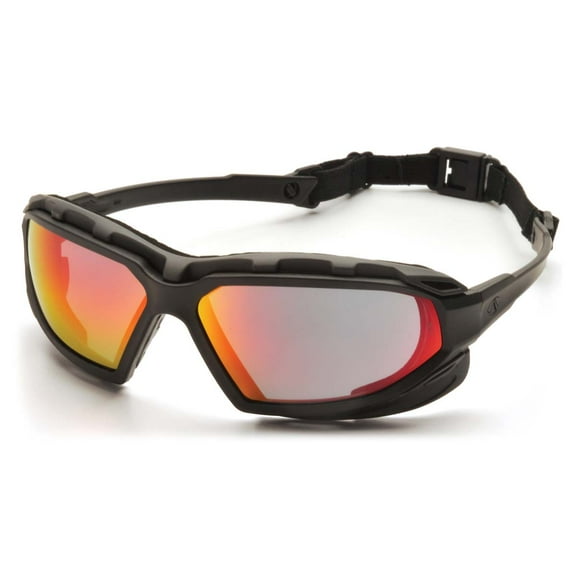 Black-Gray Frame/Sky Red Mirror Anti-Fog Lens