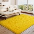 thumbnail image 2 of Janvonne Fluffy Area Rugs for Bedroom,4x6ft Soft Shaggy Bedside Rug, Indoor Floor Carpet for Kids, Dorms, Nursery Rooms, Home Decor Aesthetic,Bright Yellow, 2 of 8