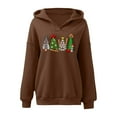 thumbnail image 3 of Christmas Tree Hoodies for Women 2025 Long Sleeve V Neck Holiday Graphic Hooded Sweatshirt Pullover Tops, 3 of 5