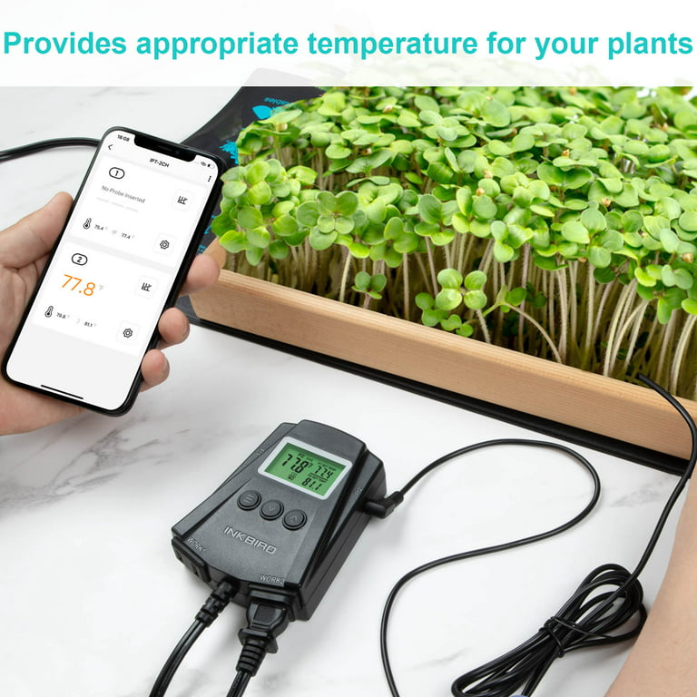 Inkbird WiFi Heat Mat Reptile Thermostat Controller Temperature Controller  with 2 Probes and 2 Outlets, IPT-2CH Thermostat (Max 250W per Outlet).