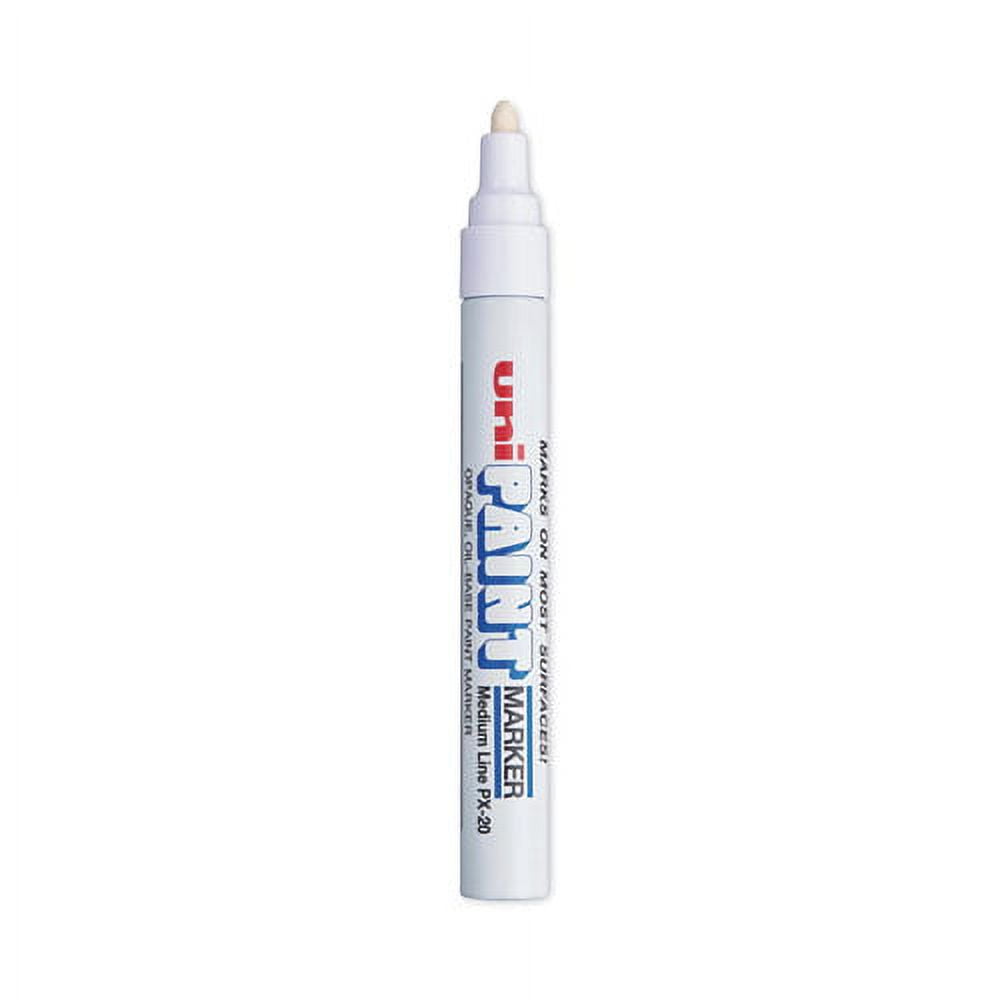 Permanent Marker, Medium Bullet Tip, White | Bundle of 5 Each