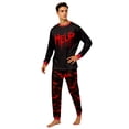 thumbnail image 2 of Racifhz Family Matching Halloween Pajamas Set Cute Pumpkin Print Loungewear Long Sleeve Sleepwear Top and Pants Holiday Outfits Halloween Gifts for Family Adults, Men Size:XXXL, 2 of 5