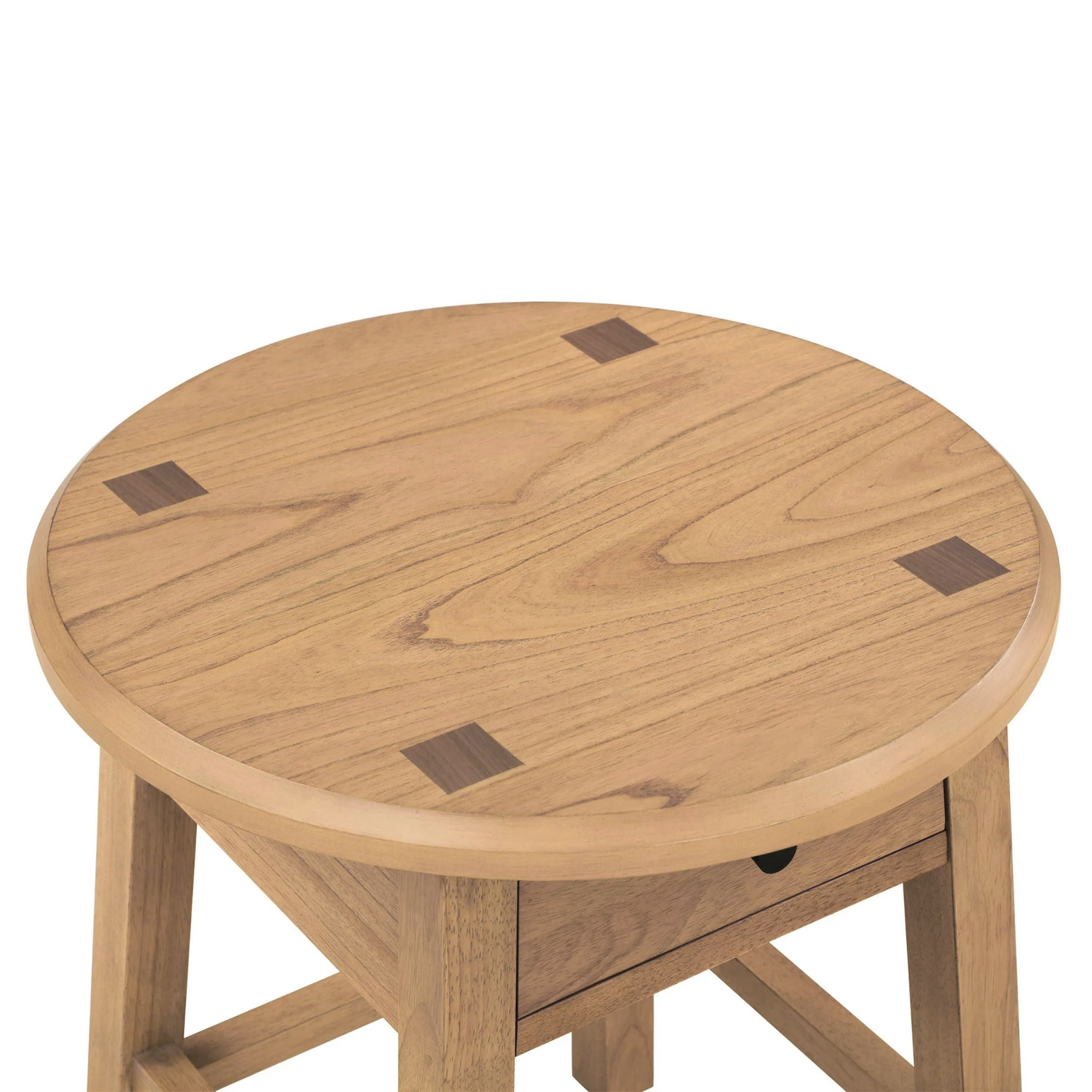 Leumius End Table Farmhouse Small Side Table with Drawer,Corner Table Drink Table for Living Room,Natural