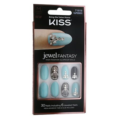 Kiss, Jewel Fantasy, Artificial Nail Kit, 30 Nails - Walmart.com