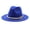 Blue, variant on Women's Wide Brim Felt Fedora with Chain: Vintage Flat Brim Accessory for Casual & Formal Styling