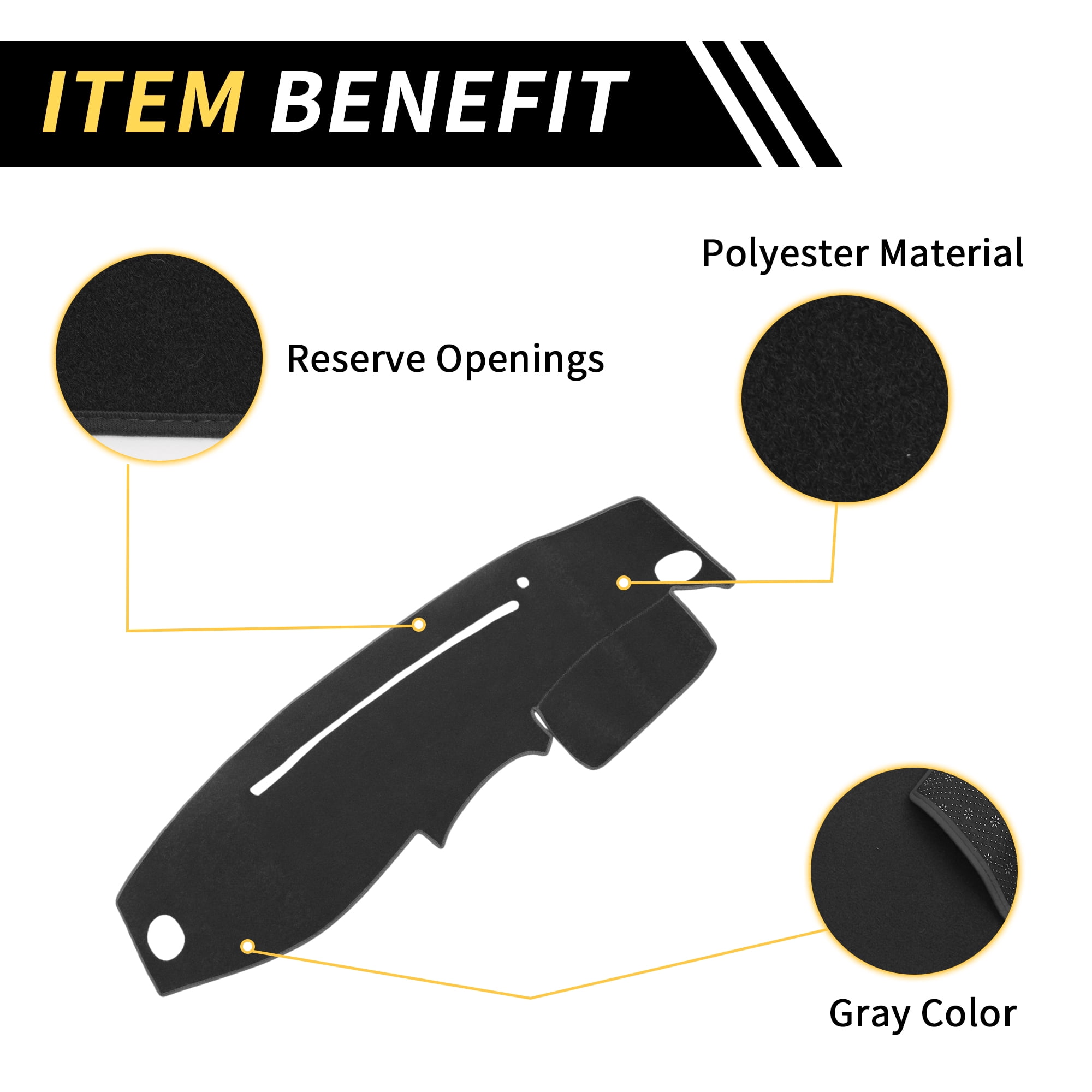 Unique Bargains Dash Cover for Ford for Ranger 1995-2011 Dash Board Mat Non-Slip Dash Cover Mat Pad Polyester Center Console Dashboard Cover Pad Carpet Gray