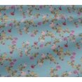 thumbnail image 4 of oneOone Cotton Jersey Sky Blue Fabric Flower & Leaves Watercolor Sewing Craft Projects Fabric Prints By Yard 58 Inch Wide, 4 of 4