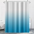 thumbnail image 2 of Ombre Blue Shower Curtain Set with Hooks Modern Gradient White Blue Shower Curtains for Bathroom Hotel Dorm Solid Boho Waterproof Fabric Shower Curtain 84x72inches, 2 of 6