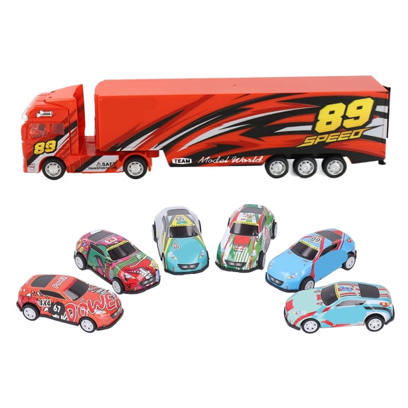 BIMZUC Container Truck Car Model Pull Back Vehicle Toy Simulation Large Size Openable Door Kids 14.57 inches / 37 cm Style 1