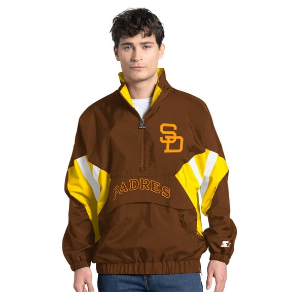 Men's-Starter  Brown San Diego Padres Cooperstown Chief Half-Zip Pullover