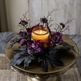 thumbnail image 6 of Moocorvic Thanksgiving Decorations Candle Rings Wreaths, Artificial Pumpkin Maple Leaf Candle Garland, Wedding Parties Centerpieces Fall Table Decor,Black, 6 of 9