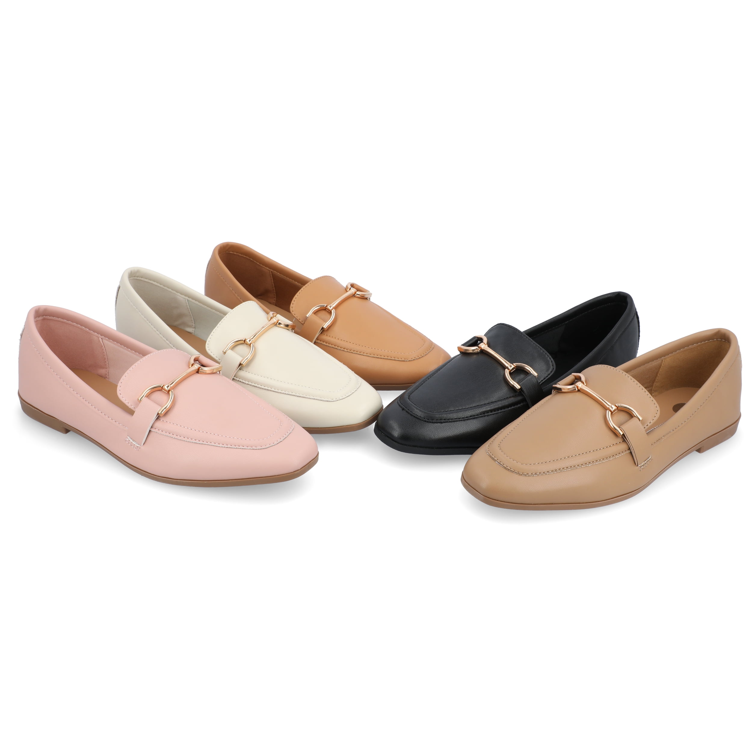 Journee Collection Womens Mizza Tru Comfort Foam Wide Width Loafer Slip On Square Toe Flats