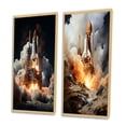 thumbnail image 3 of Designart "Payload Deployment in Space Shuttle III" Space Shuttle Framed Wall Art Set Of 2 - White Transportation Framed Canvas Set For Living Room Decor, 3 of 7