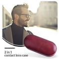 thumbnail image 2 of 2-in-1 Double Sided Portable Eyeglasses Storage Case with Built-in Mirror Contact Lens Container Dispenser Personal Eyes Care Red Type 2, 2 of 9