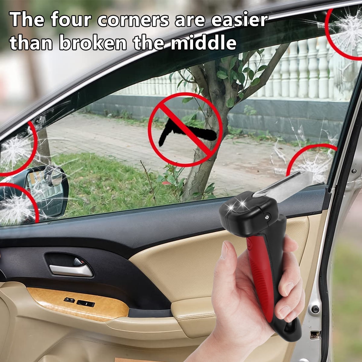 Car Portable Mobility Standing Support Grab Bar Door Handle Aid Seat Belt Cutter 