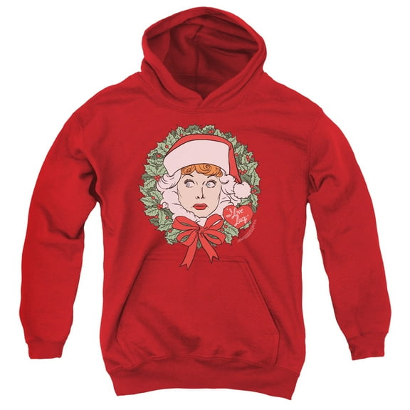 I Love Lucy - Wreath - Youth Hooded Sweatshirt - Large