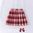 thumbnail image 4 of WOYY Big Girls Pleated Plaid Mini Skirt School Uniform High Waisted Skirt, Sizes 9-10, 4 of 4
