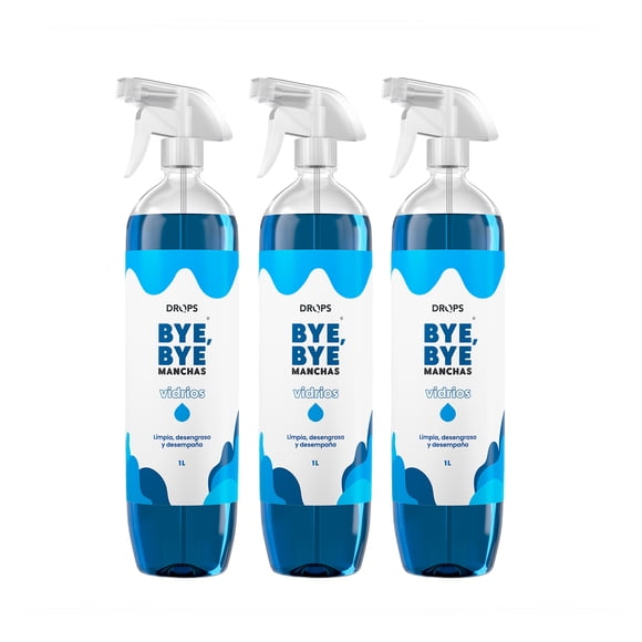 Limpiavidrios Desengrasante Drops 1000 ml X3