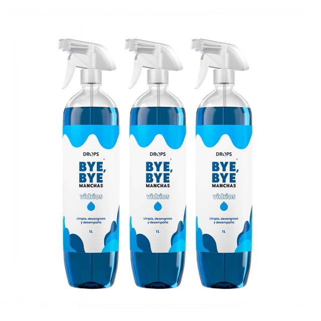 Limpiavidrios Desengrasante Drops 1000 ml X3