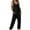 Black, variant on Women Jumpsuits & Playsuits Elegant Sleeveless Knit Romper Casual Loose Wide Leg Dungarees Suspender Bib Overalls Straight Pants Pocket Summer Playsuit for Holiday Beach